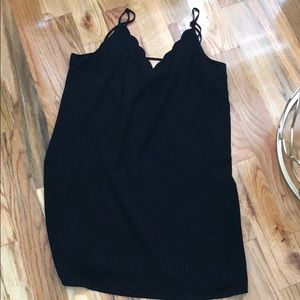 Urban outfitters slip black dress with detailing